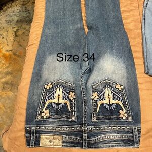 Miss Me Blue Embroidered Jeans